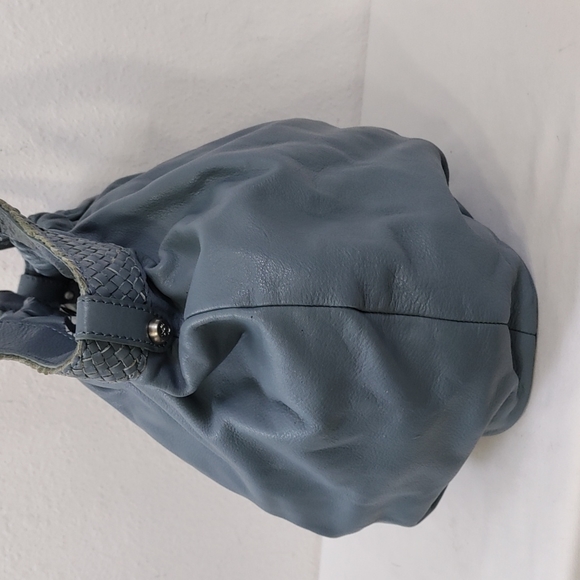 💥FINAL PRICE💥 Allison Scott Blue-Gray Pleated Leather Shoulder Bag - Picture 5 of 16